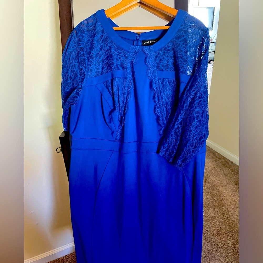 Lane Bryant Lace 3/4 Sleeve Bodycon Plus Size Dress